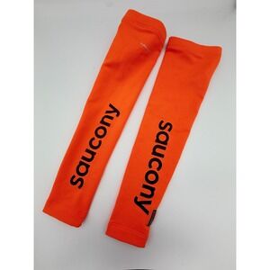 Saucony Vizipro Running Arm Warmers Neon Orange High Vis Sleeves Small 90180-VP